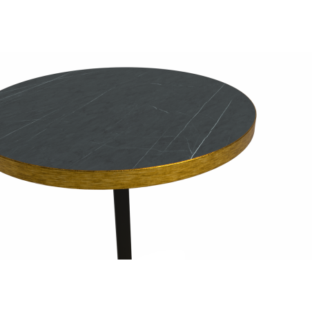 Bistro Table OMEGA R fi 68 Grey Stone with Gold Edging