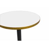 Bistro Table ALFA R fi 68 White with Gold Edging