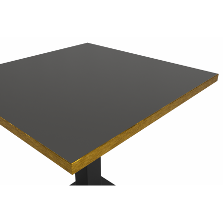 Bistro Table ALFA S 68x68 Anthracite with Gold Edging