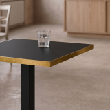 Bistro Table ALFA S 68x68 Anthracite with Gold Edging