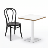 Bistro Table ALFA S 68x68 White with Multiplex Edge