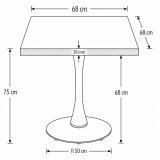Bistro Table ARIOSO 68x68 Anthracite with Multiplex Edge