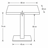 Bistro Table ALFA S 68x68 Anthracite with Multiplex Edge