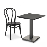 Bistro Table IMPERIO 68x68 Anthracite with Matte Black Edge