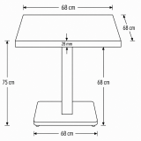 Bistro Table IMPERIO 68x68 Anthracite with Matte Black Edge