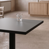 Bistro Table ALFA S 68x68 Ash Grey with Matte Black Edge