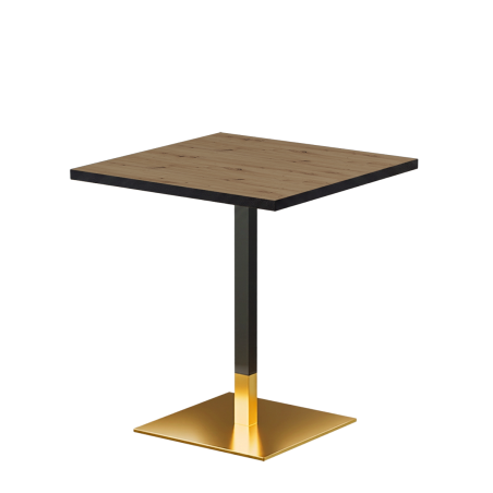 Bistro Table OMEGA 68x68 Artisan Oak with Matte Black Edge