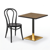 Bistro Table OMEGA 68x68 Artisan Oak with Matte Black Edge