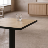 Bistro Table OMEGA 68x68 Artisan Oak with Matte Black Edge