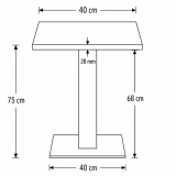 Bistro Table OMEGA 68x68 Artisan Oak with Matte Black Edge