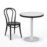 Bistro Table ALFA R fi 68 White with Matte Black Edge