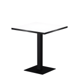 Bistro Table ALFA S 68x68 White with Matte Black Edge
