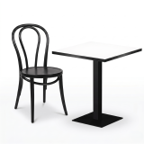 Bistro Table ALFA S 68x68 White with Matte Black Edge