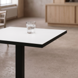 Bistro Table ALFA S 68x68 White with Matte Black Edge