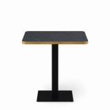 Bistro Table ALFA 68x68 Dry Grey Stone with rounded Gold edging