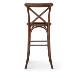 Bar Stool CROSS-BACK WOOD BAR Dark Rustic