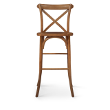 Bar Stool CROSS-BACK WOOD BAR Light Rustic
