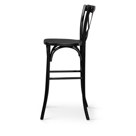 Bar Stool CROSS-BACK WOOD BAR Black