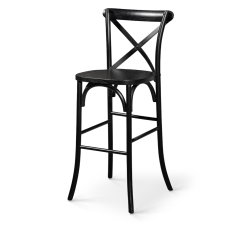 Bar Stool CROSS-BACK WOOD BAR Black
