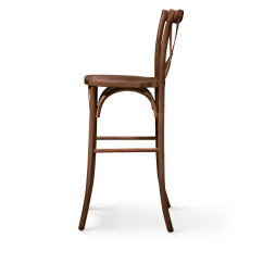 Bar Stool CROSS-BACK WOOD BAR Walnut
