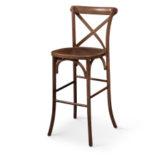 Bar Stool CROSS-BACK WOOD BAR Walnut