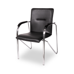 Conference chair SAMBA CR black eco-leather